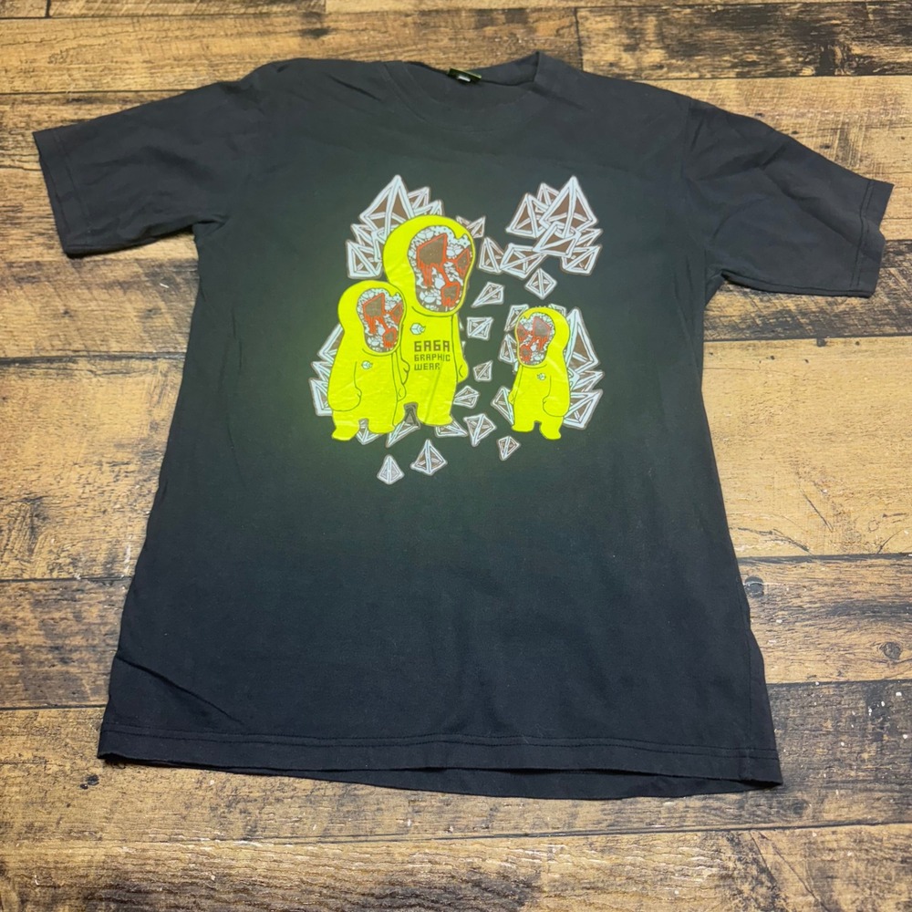 GAGA Graphic Wear T-Shirt Graphic Print Short Sleeve Top‎ Men's L